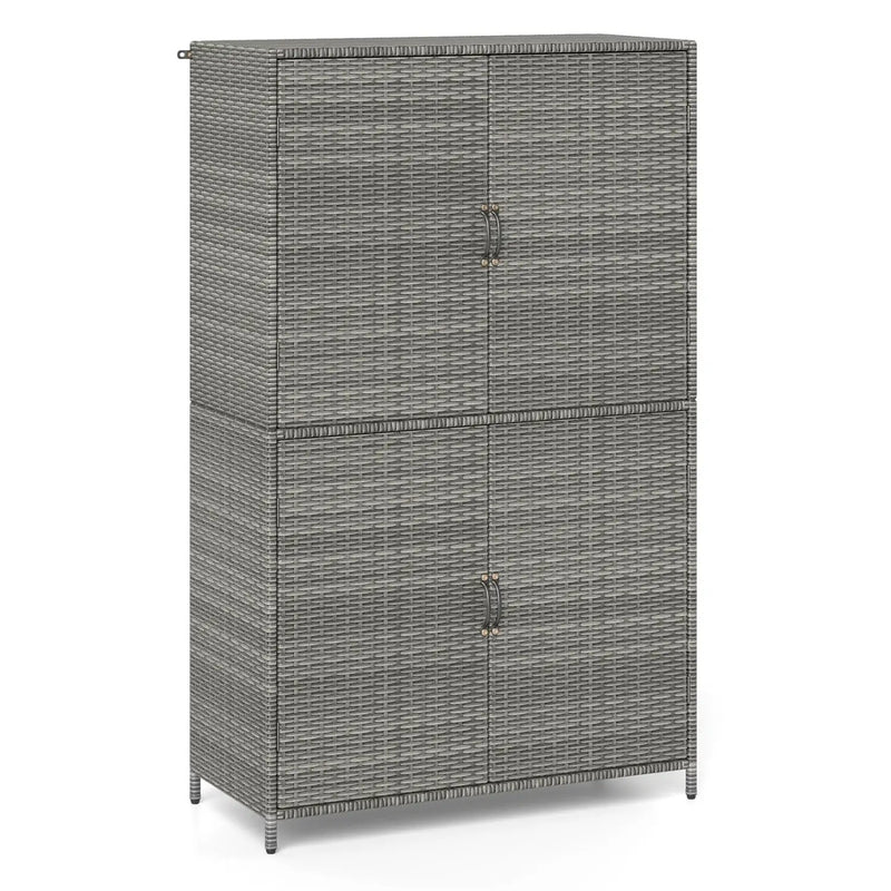 Rattan Vertical Storage Shed with Adjustable Shelves by DirectDeals