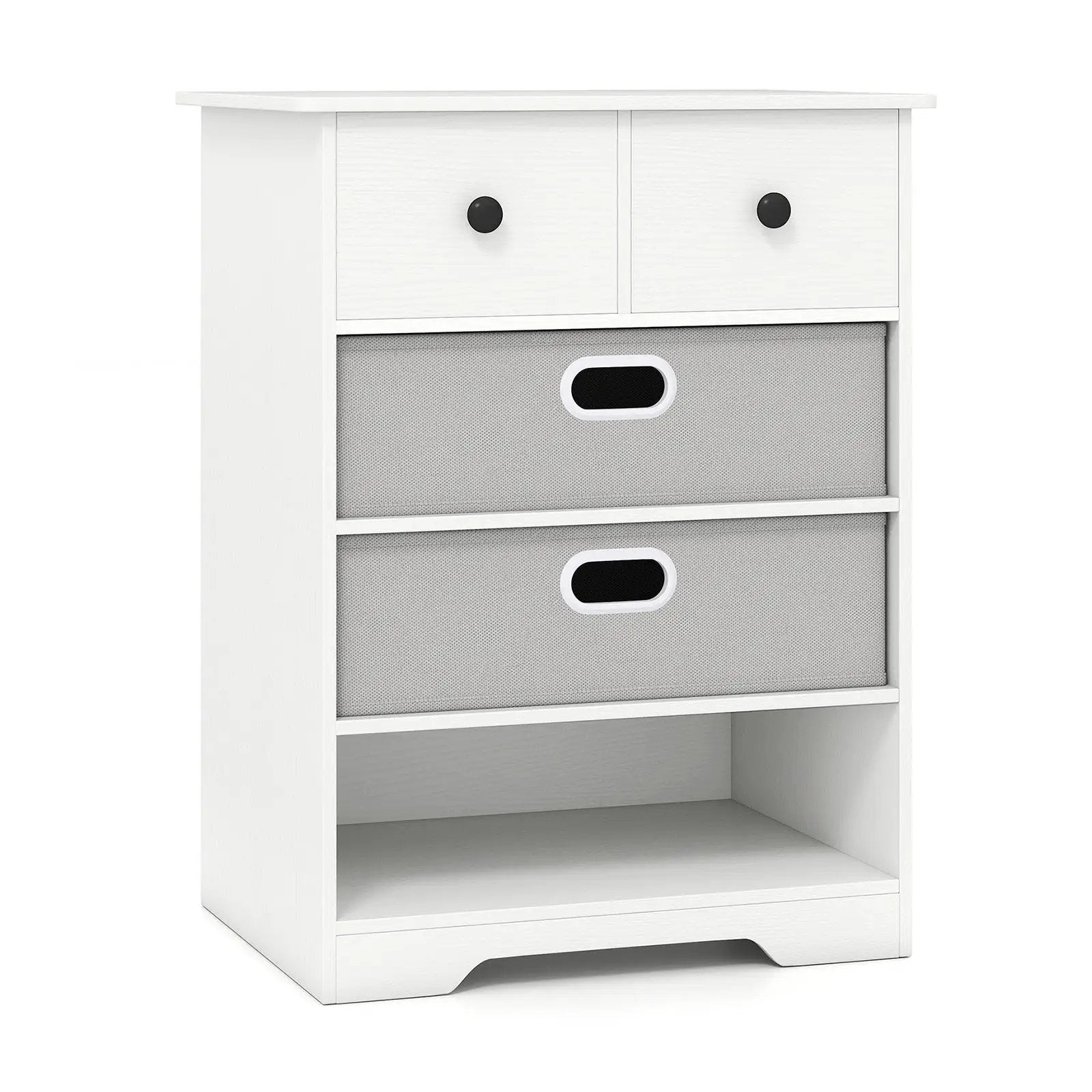 4-Drawer Dresser Modern Chest Storage Organizer with Open Shelves by DirectDeals