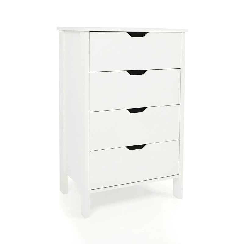 4-Drawer Dresser Wooden Nightstand with Anti-Tipping Kits-White by DirectDeals