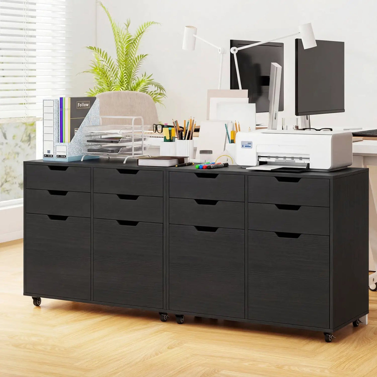 4 Drawer File Cabinet with Wheels for Home Office Organization, photo 15 of 16