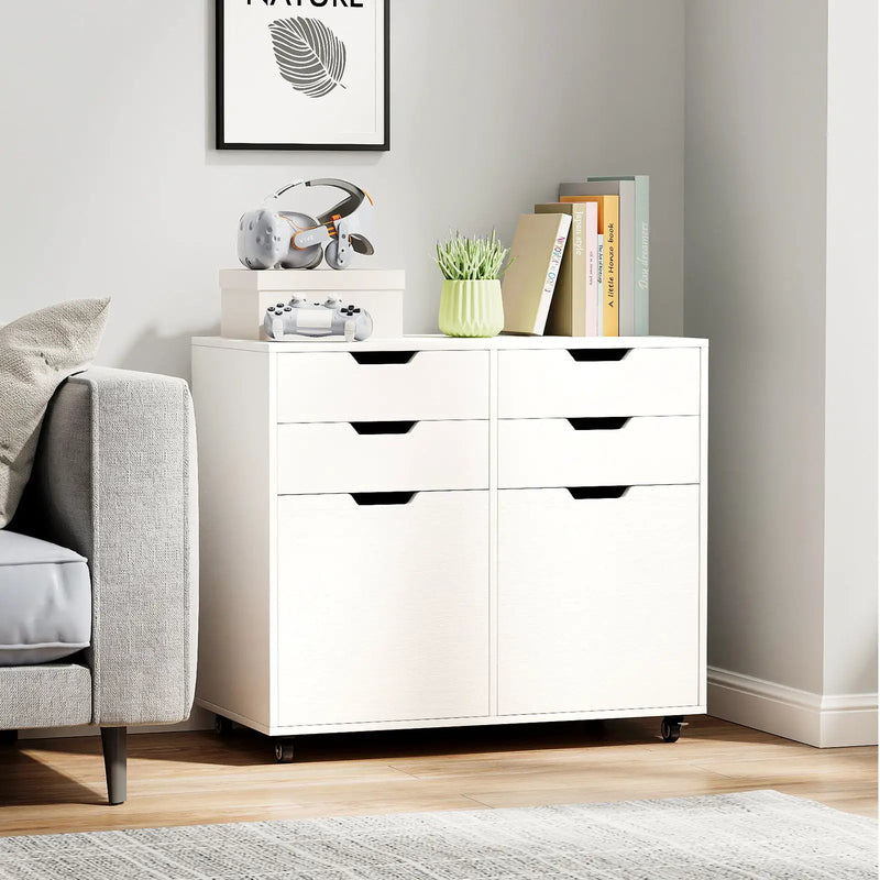 4 Drawer File Cabinet with Wheels for Home Office Organization by DirectDeals