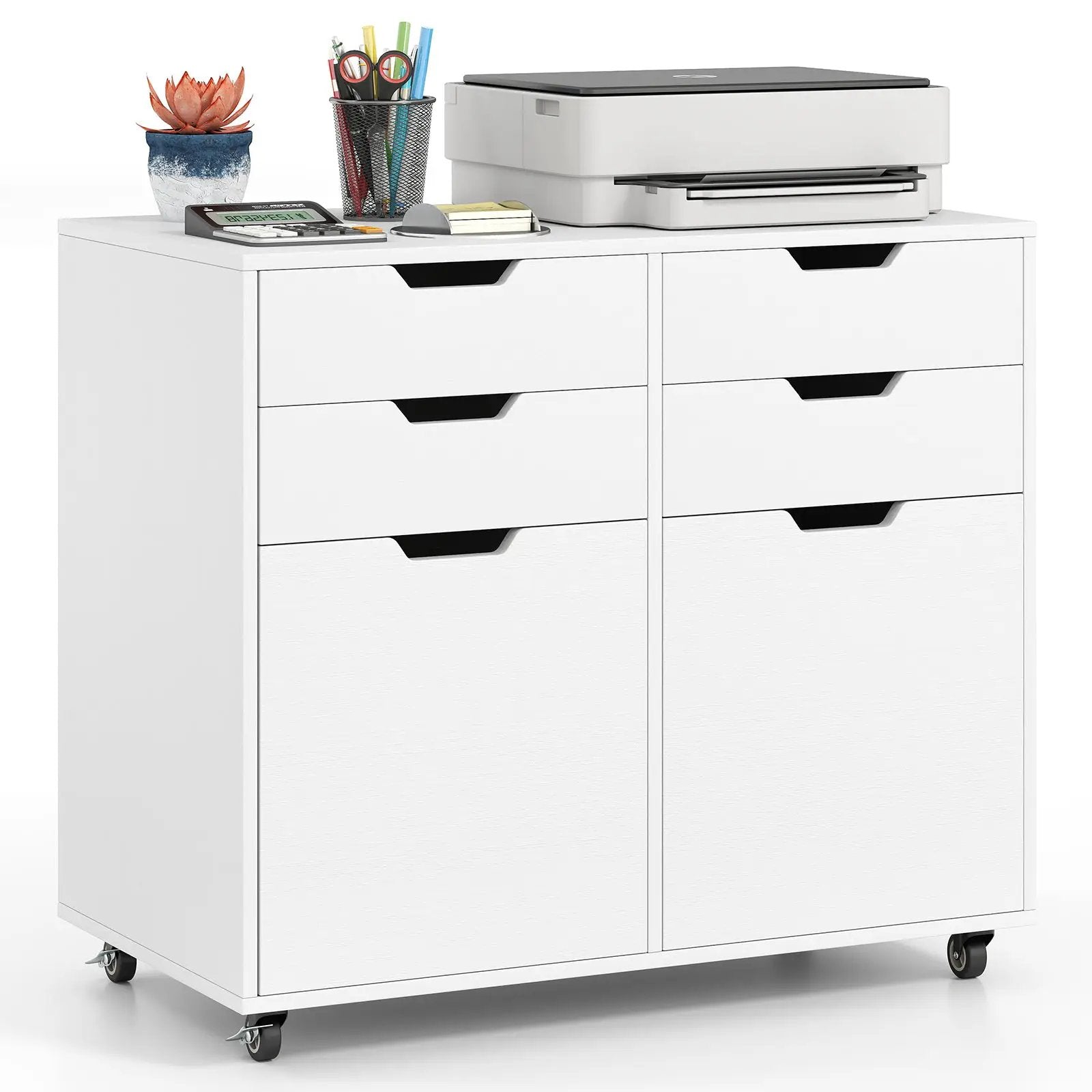 4 Drawer File Cabinet with Wheels for Home Office Organization by DirectDeals
