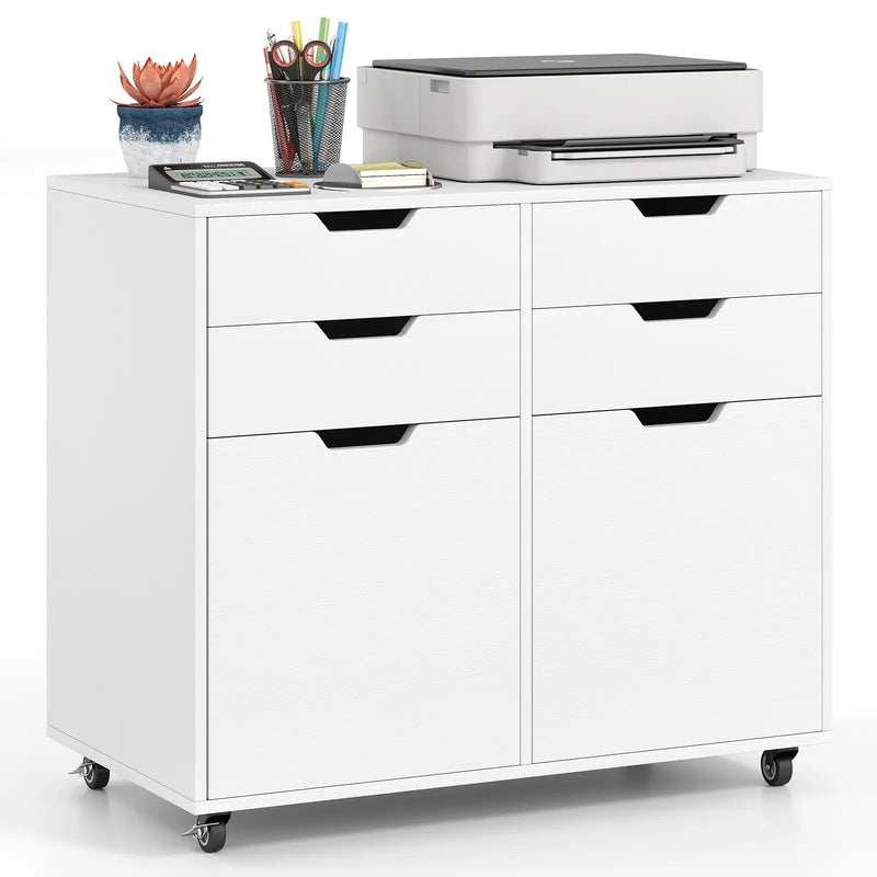 4 Drawer File Cabinet with Wheels for Home Office Organization by DirectDeals