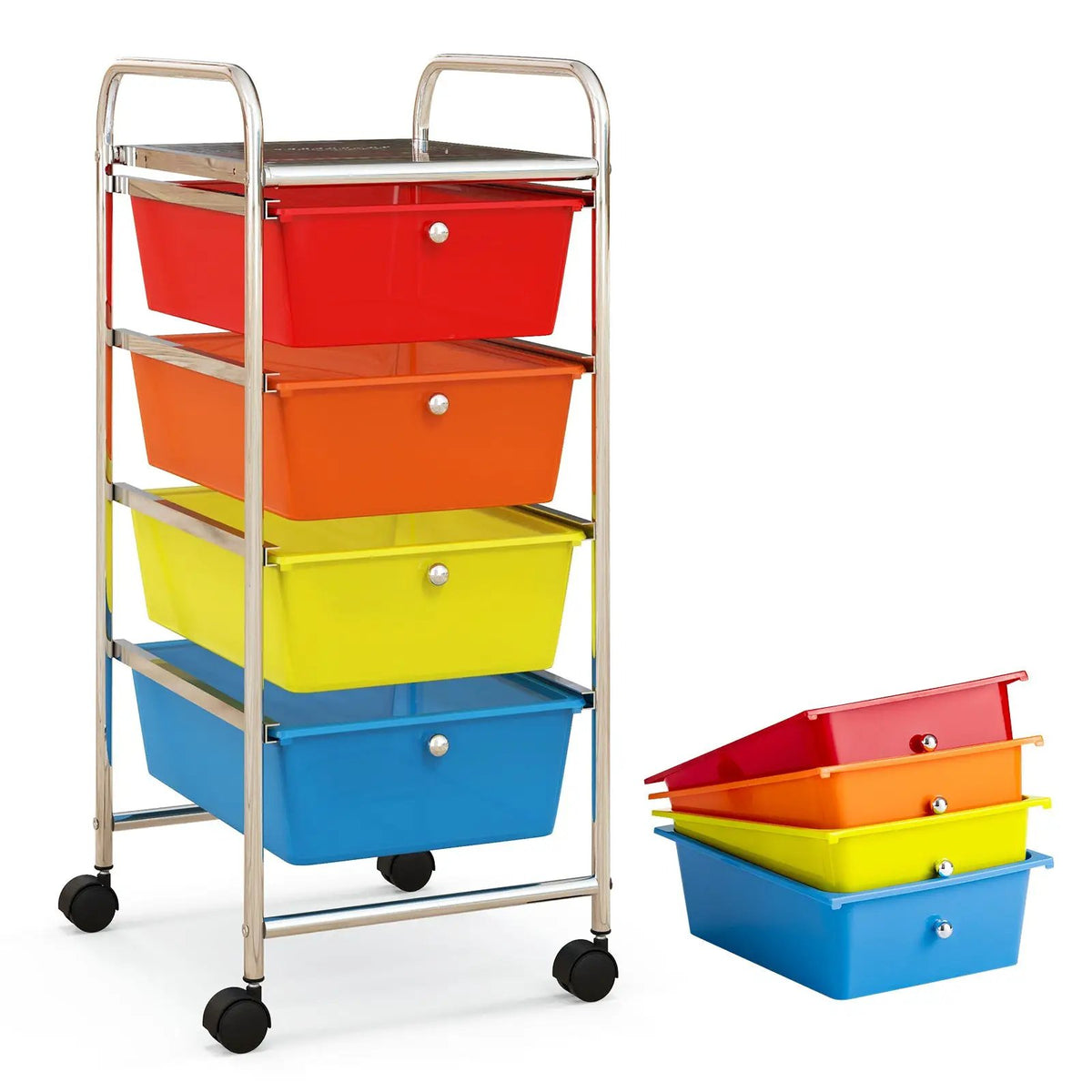 4-Drawer Cart Storage Bin Organizer Rolling with Plastic Drawers, photo 10 of 11