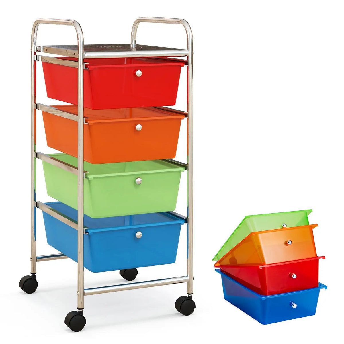 4-Drawer Cart Storage Bin Organizer Rolling with Plastic Drawers, photo 11 of 11