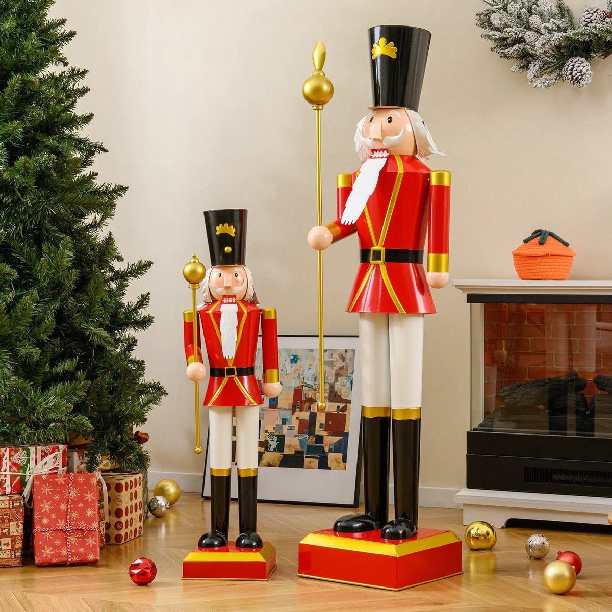 4 FT Christmas Nutcracker with High Hat & Beautiful Scepter by DirectDeals