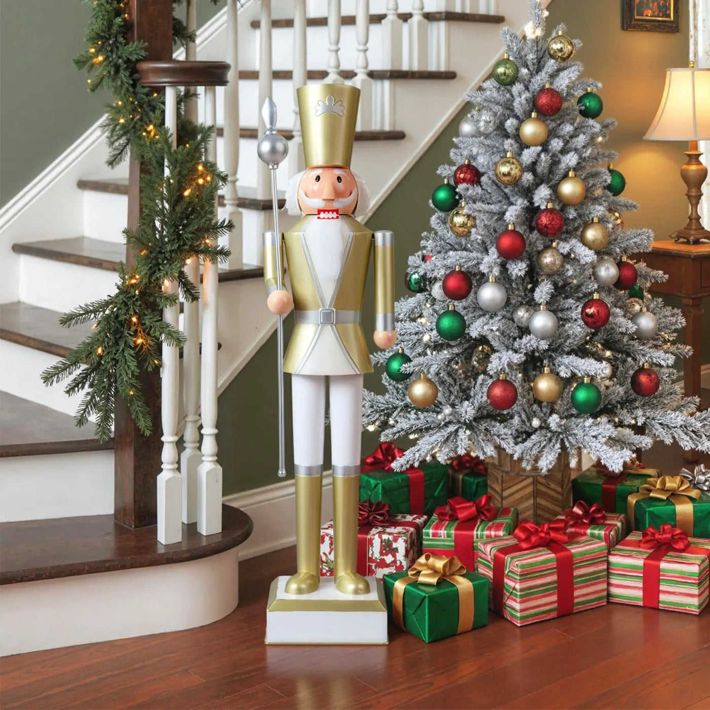 4 FT Christmas Nutcracker with High Hat & Beautiful Scepter by DirectDeals