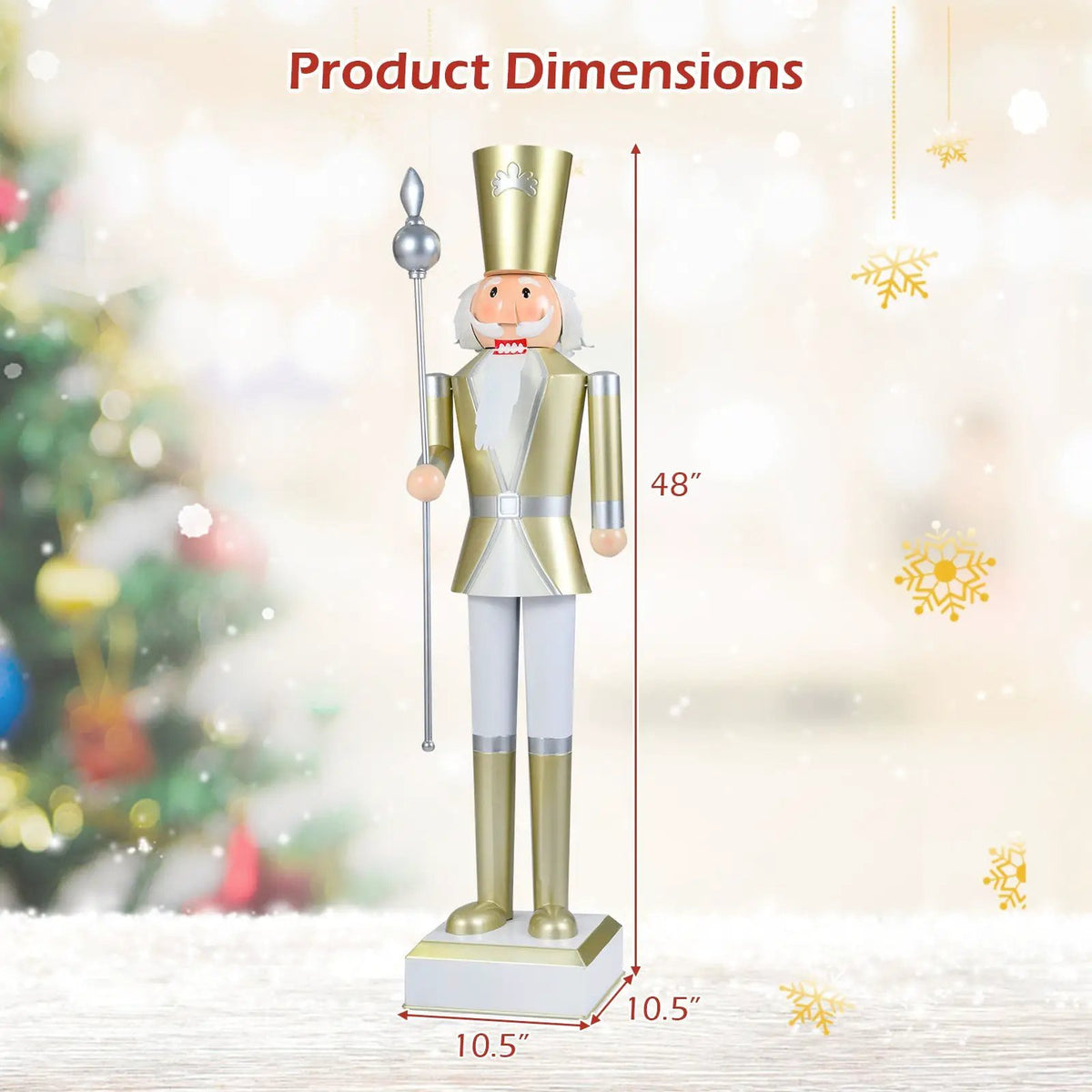 4 FT Christmas Nutcracker with High Hat & Beautiful Scepter by DirectDeals