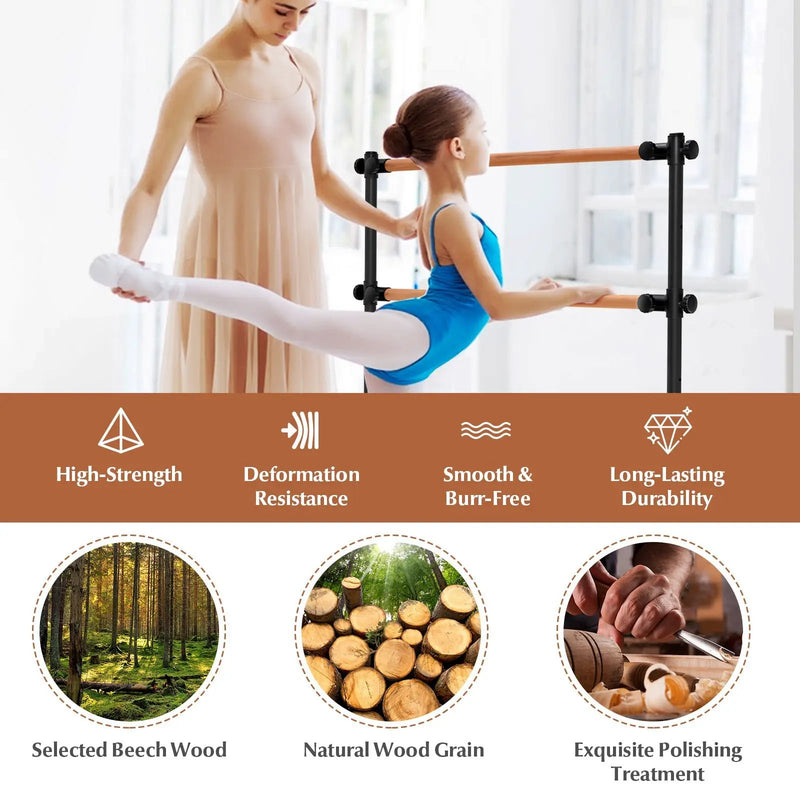 4 Foot Portable Freestanding Double Ballet Barre by DirectDeals