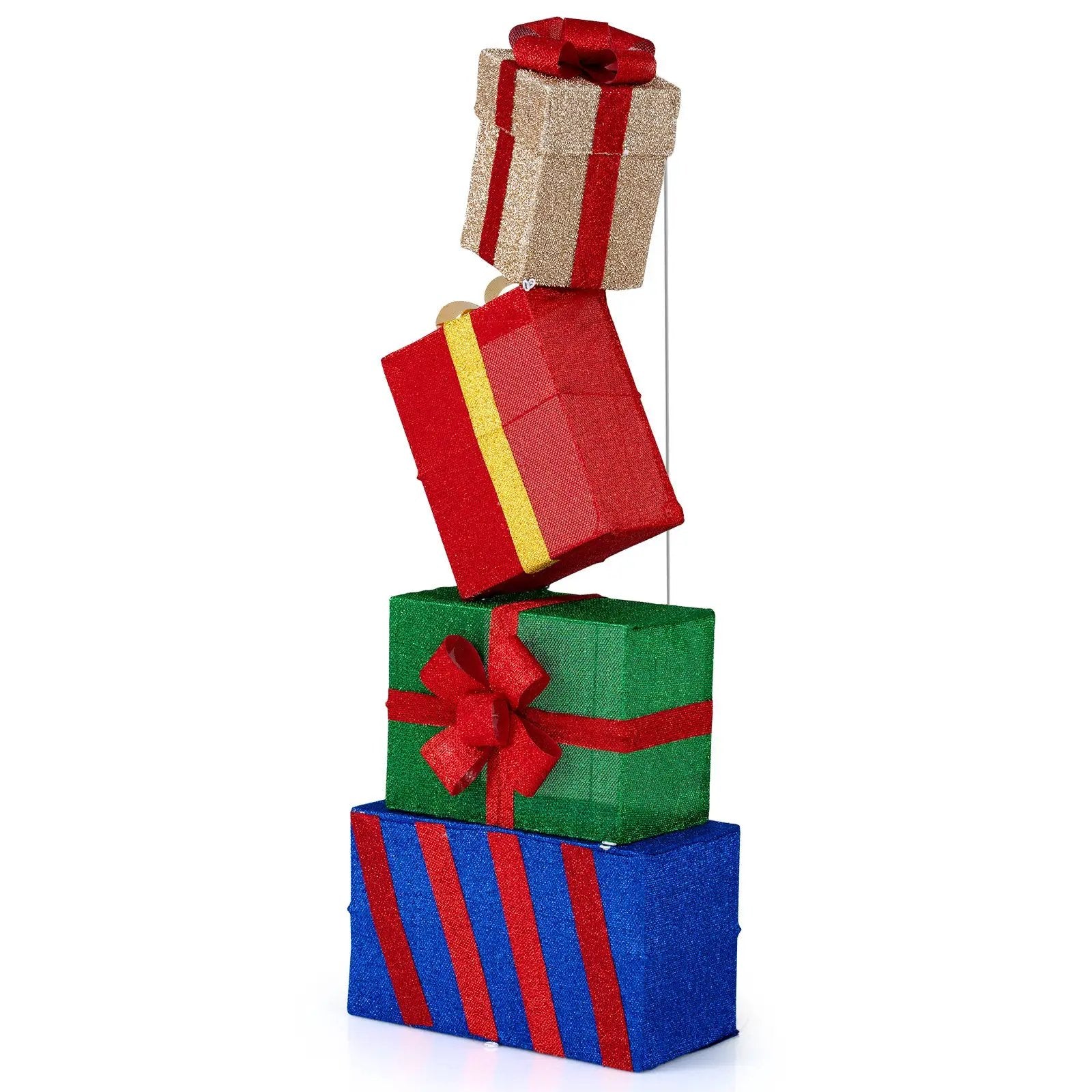 4 Ft Stackable Gift Boxes Set of 4 Stacked Christmas Present Boxes by DirectDeals