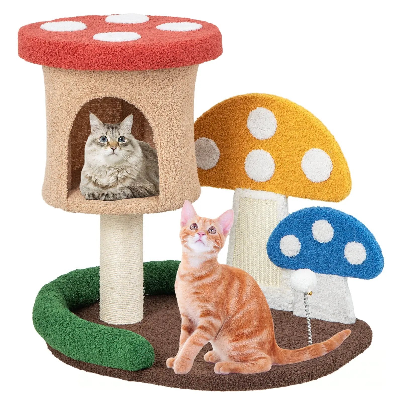4-In-1 Cat Tree with Condo and Platform-Multicolor by DirectDeals