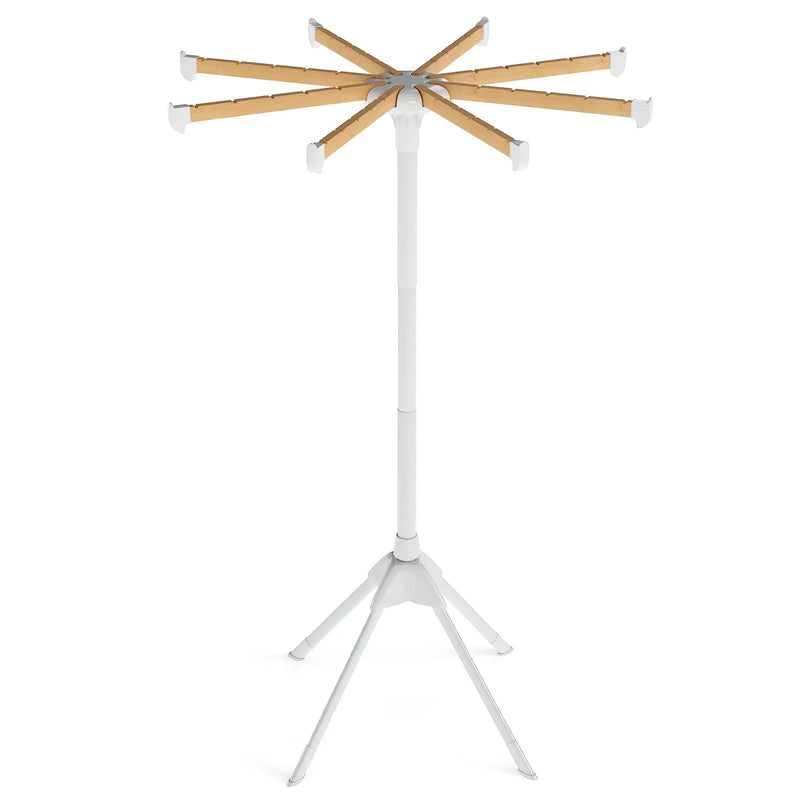 4 Legs Foldable Clothes Drying Rack with 8 Bamboo Hanging Rods and 40 Hanger Slots by DirectDeals