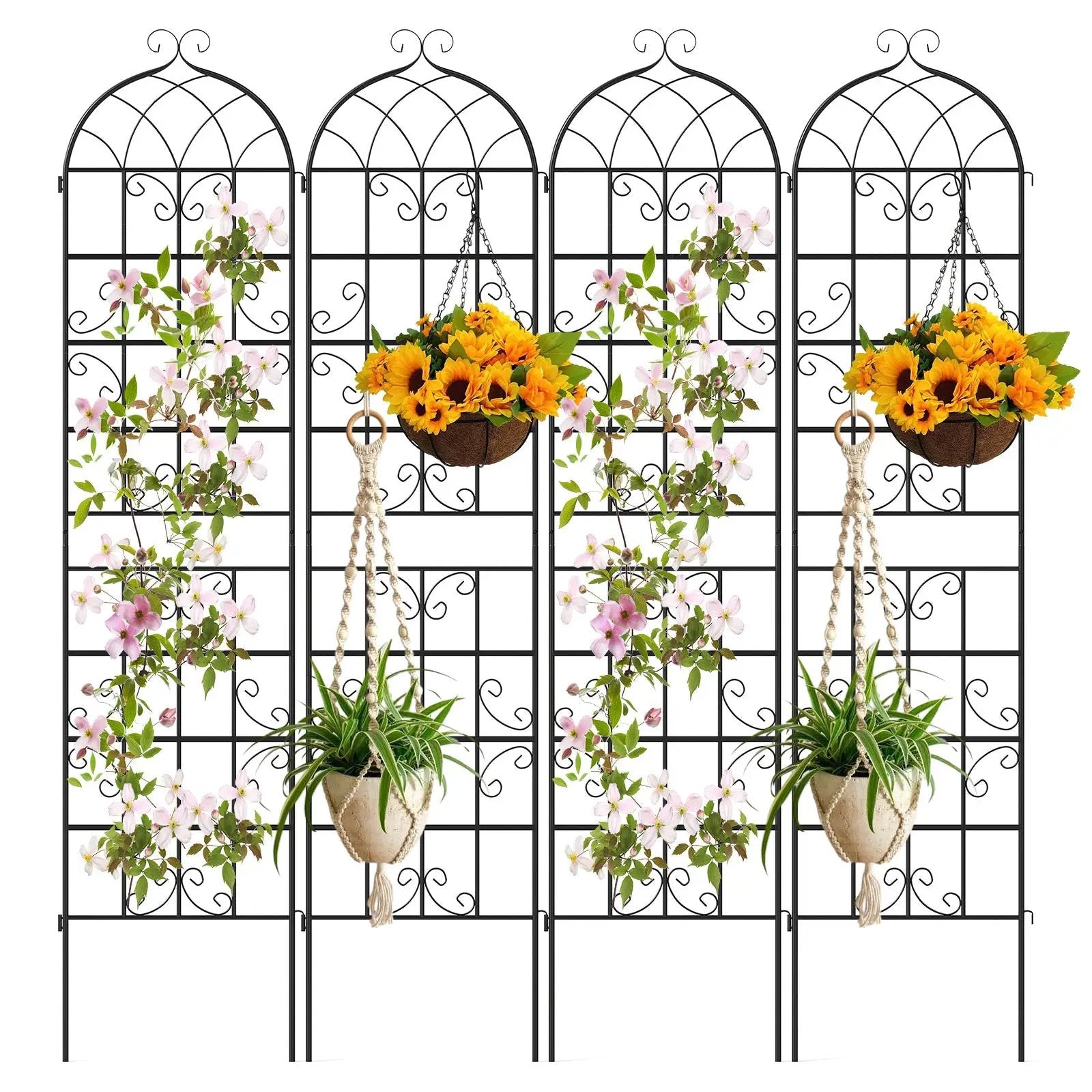 4 Pack 86" x 20" Metal Garden Trellis for Outdoor Climbing Plants by DirectDeals
