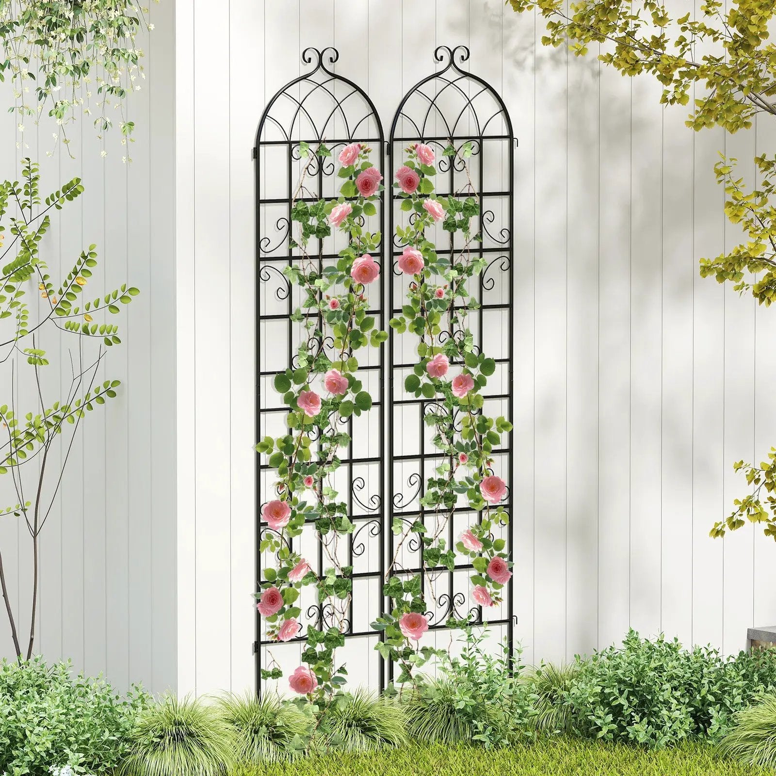 4 Pack 86" x 20" Metal Garden Trellis for Outdoor Climbing Plants by DirectDeals