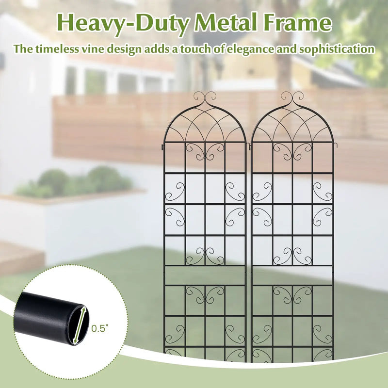 4 Pack 86" x 20" Metal Garden Trellis for Outdoor Climbing Plants by DirectDeals