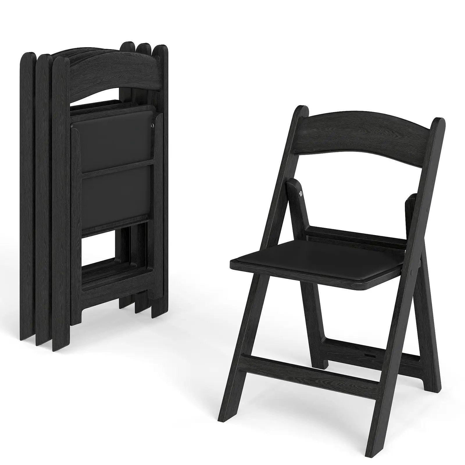 4 Pack Resin Folding Chairs with Padded Seat by DirectDeals