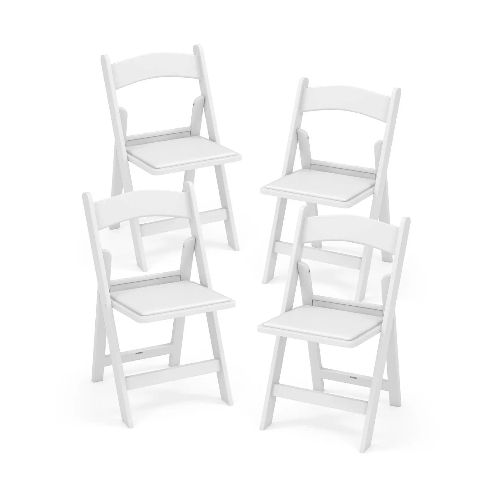 4 Pack Resin Folding Chairs with Padded Seat by DirectDeals
