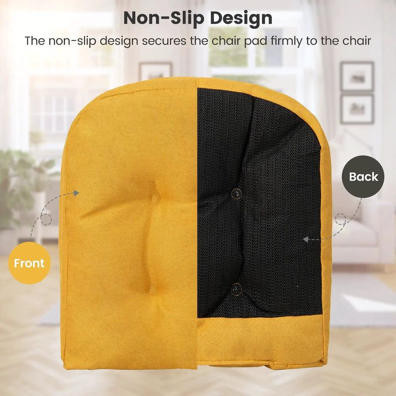 4 Pack 17.5 x 17 Inch U-Shaped Chair Pads with Polyester Cover by DirectDeals
