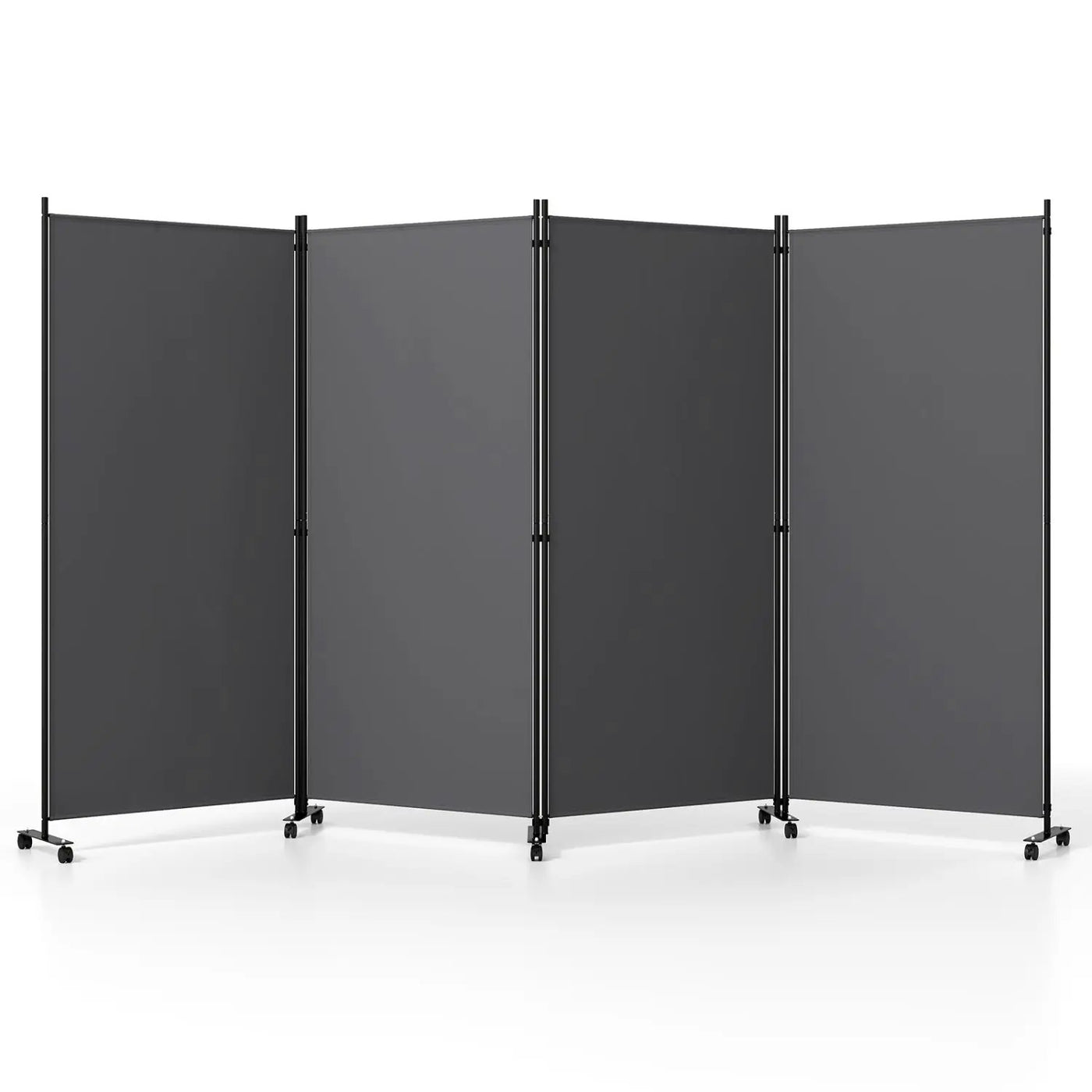 4-Panel Folding Room Divider with Wheels - 71.5" Tall by DirectDeals