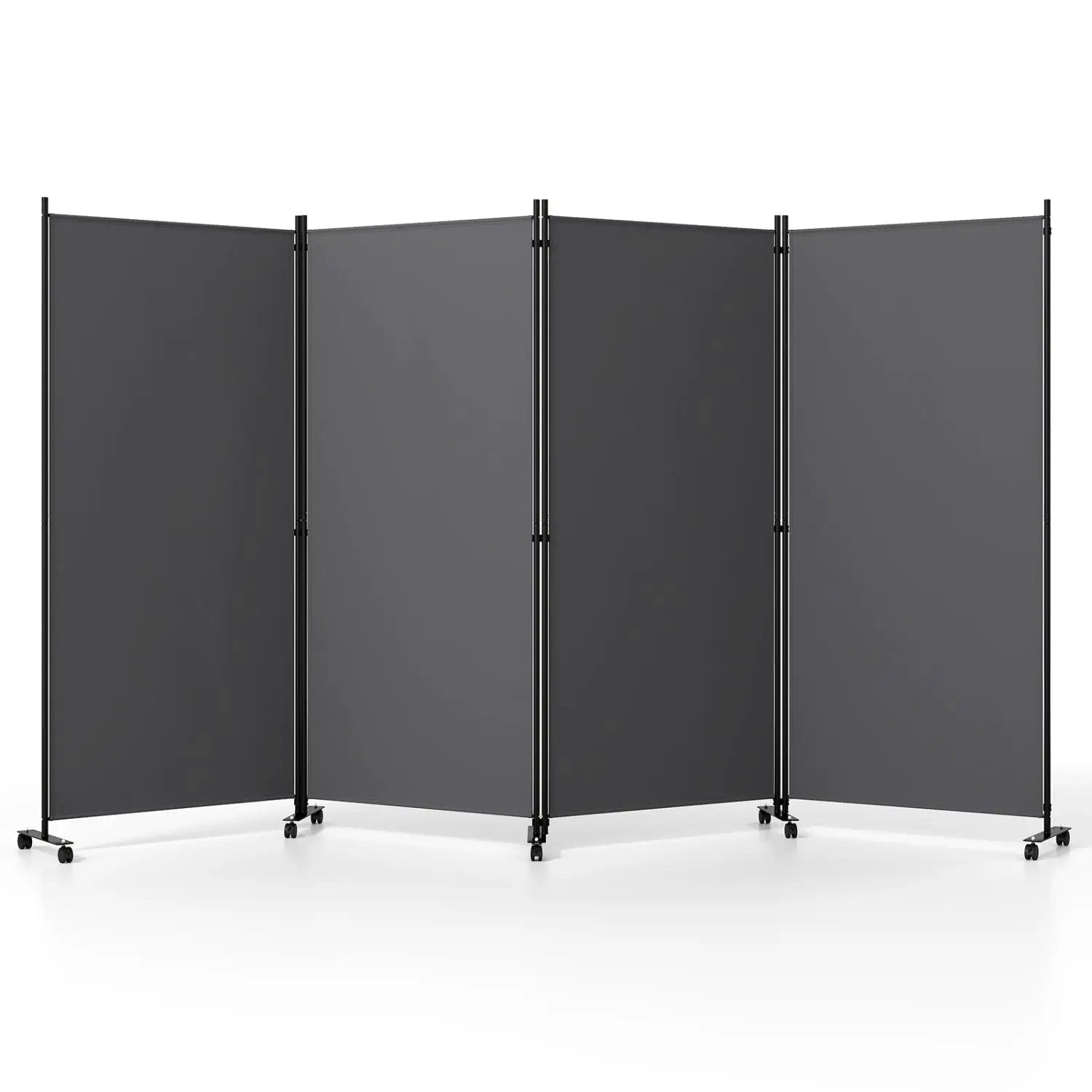 4-Panel Folding Room Divider with Wheels - 71.5" Tall by DirectDeals