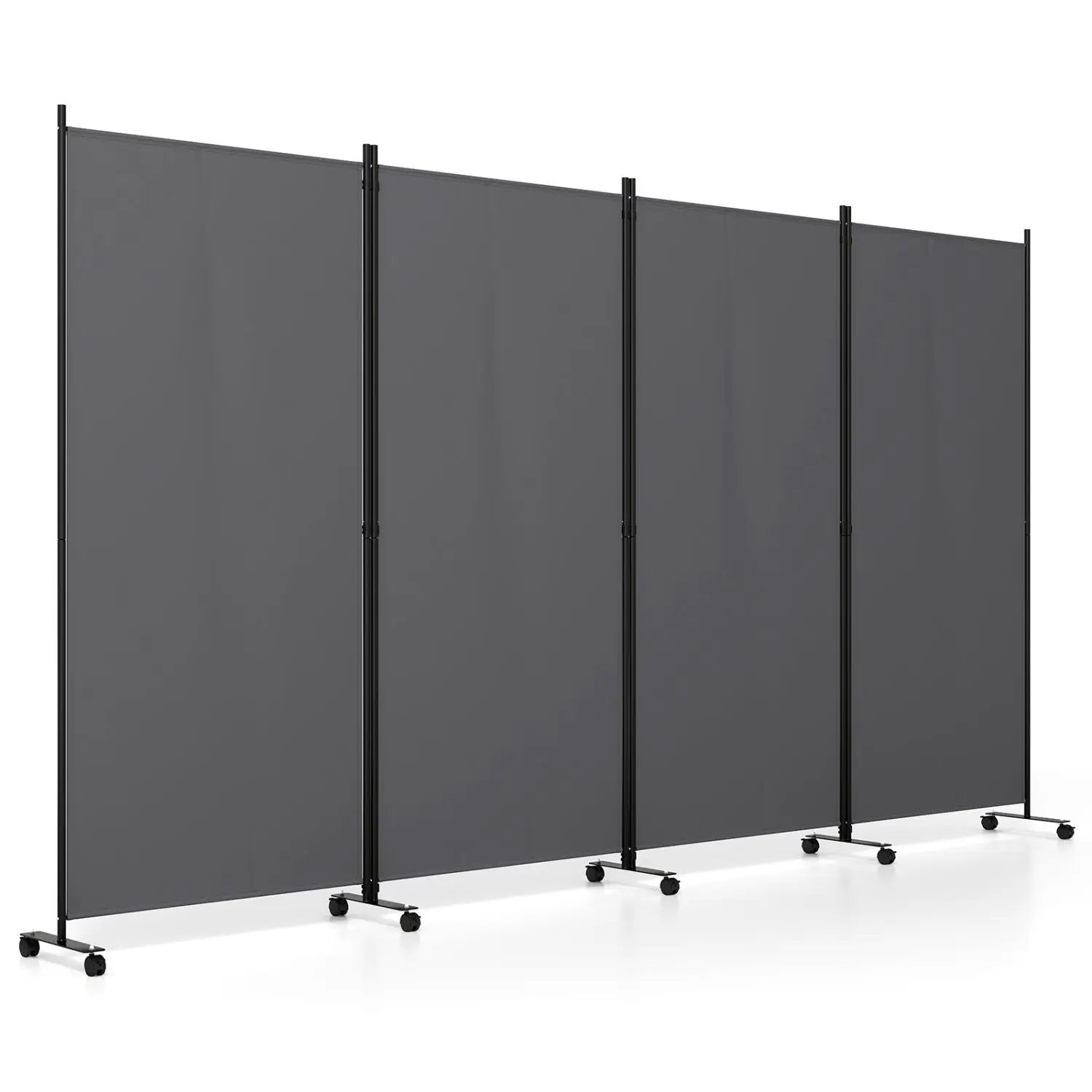 4-Panel Folding Room Divider with Wheels - 71.5" Tall by DirectDeals