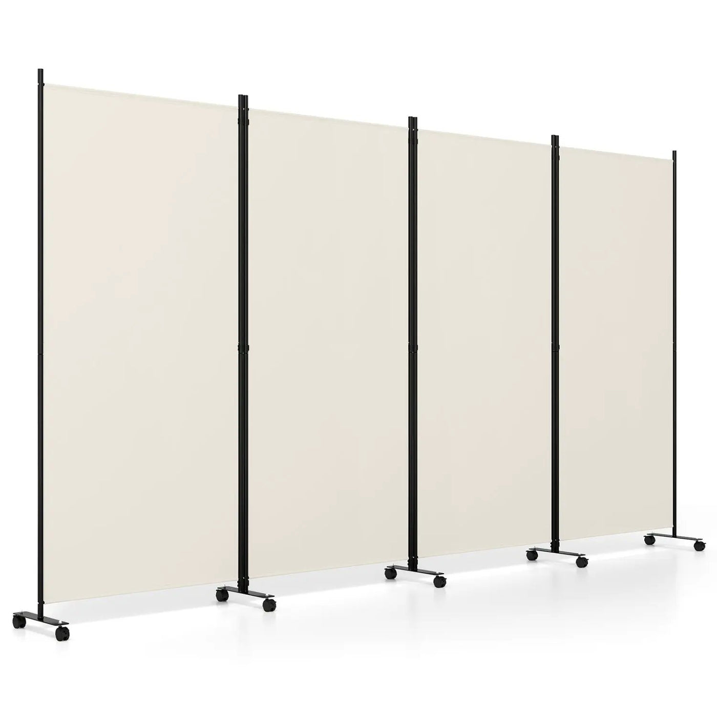 4-Panel Folding Room Divider with Wheels - 71.5" Tall by DirectDeals