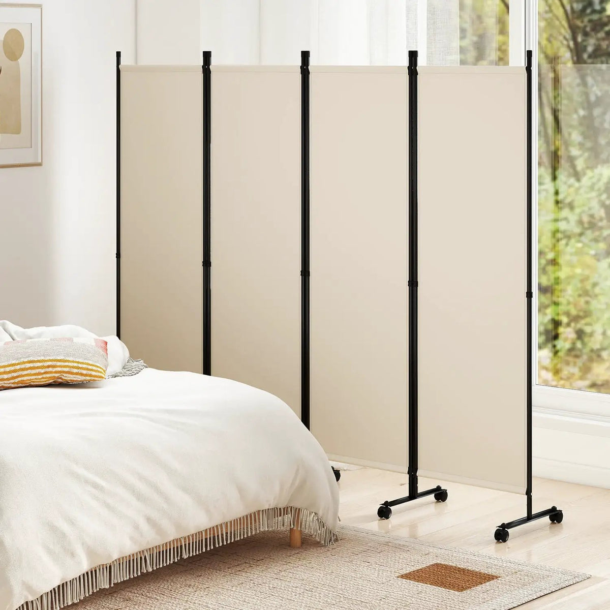 4-Panel Room Divider with Lockable Wheels - 87" x 68", photo 5 of 24