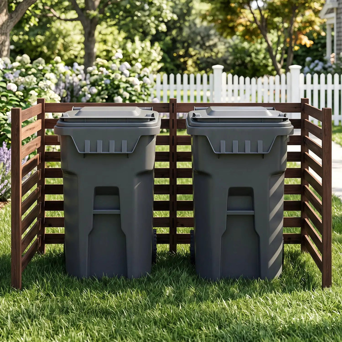 4-Panel Wooden Outdoor Privacy Fence with Ground Stakes by DirectDeals