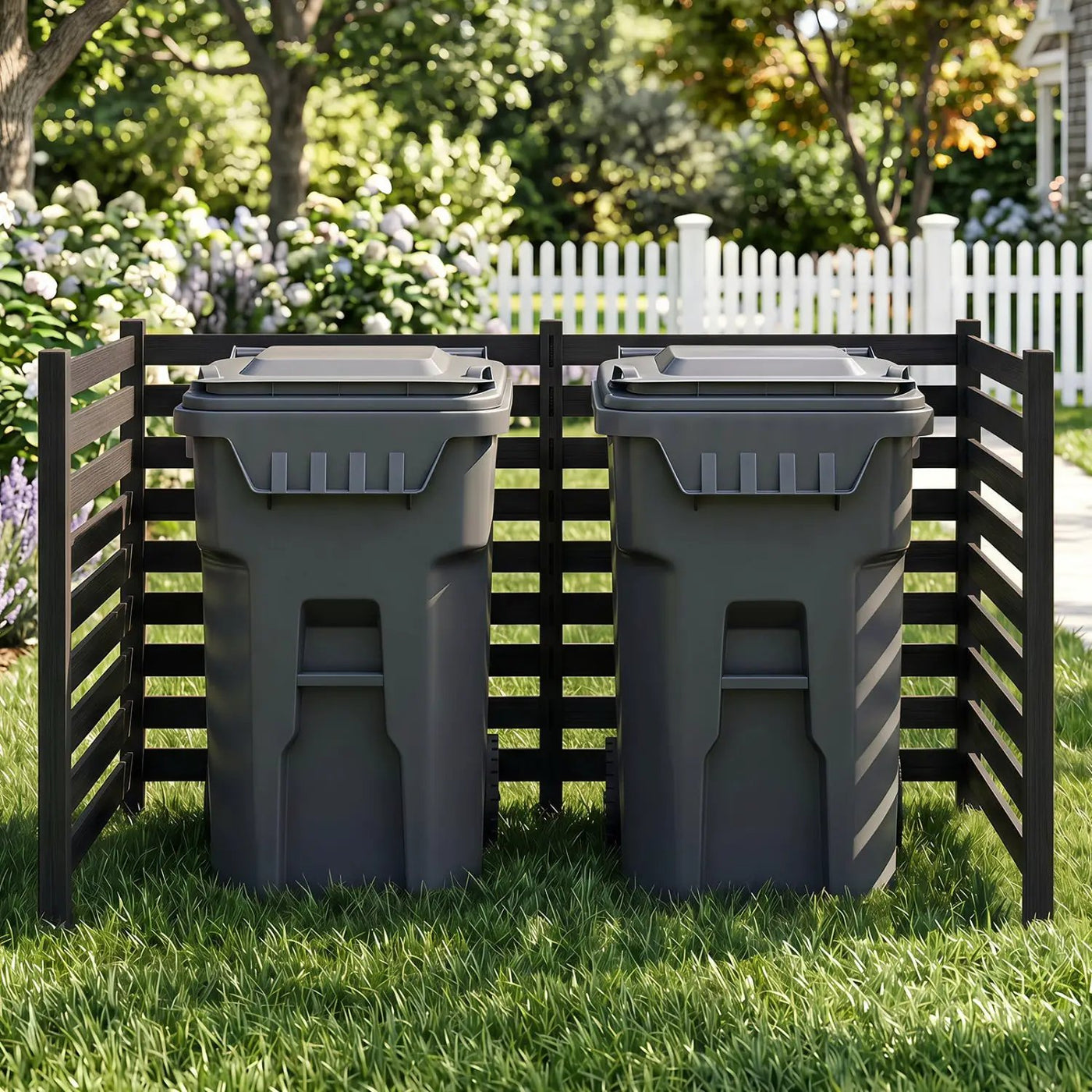 4-Panel Wooden Outdoor Privacy Fence with Ground Stakes by DirectDeals