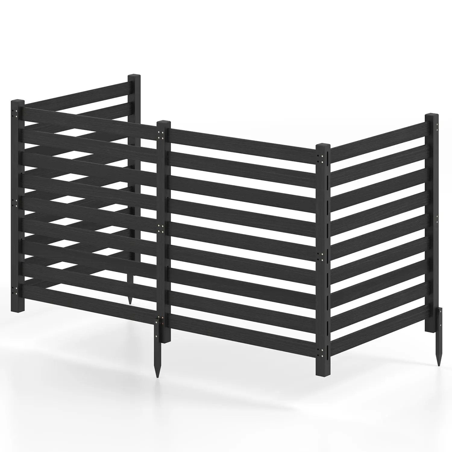 4-Panel Wooden Outdoor Privacy Fence with Ground Stakes by DirectDeals
