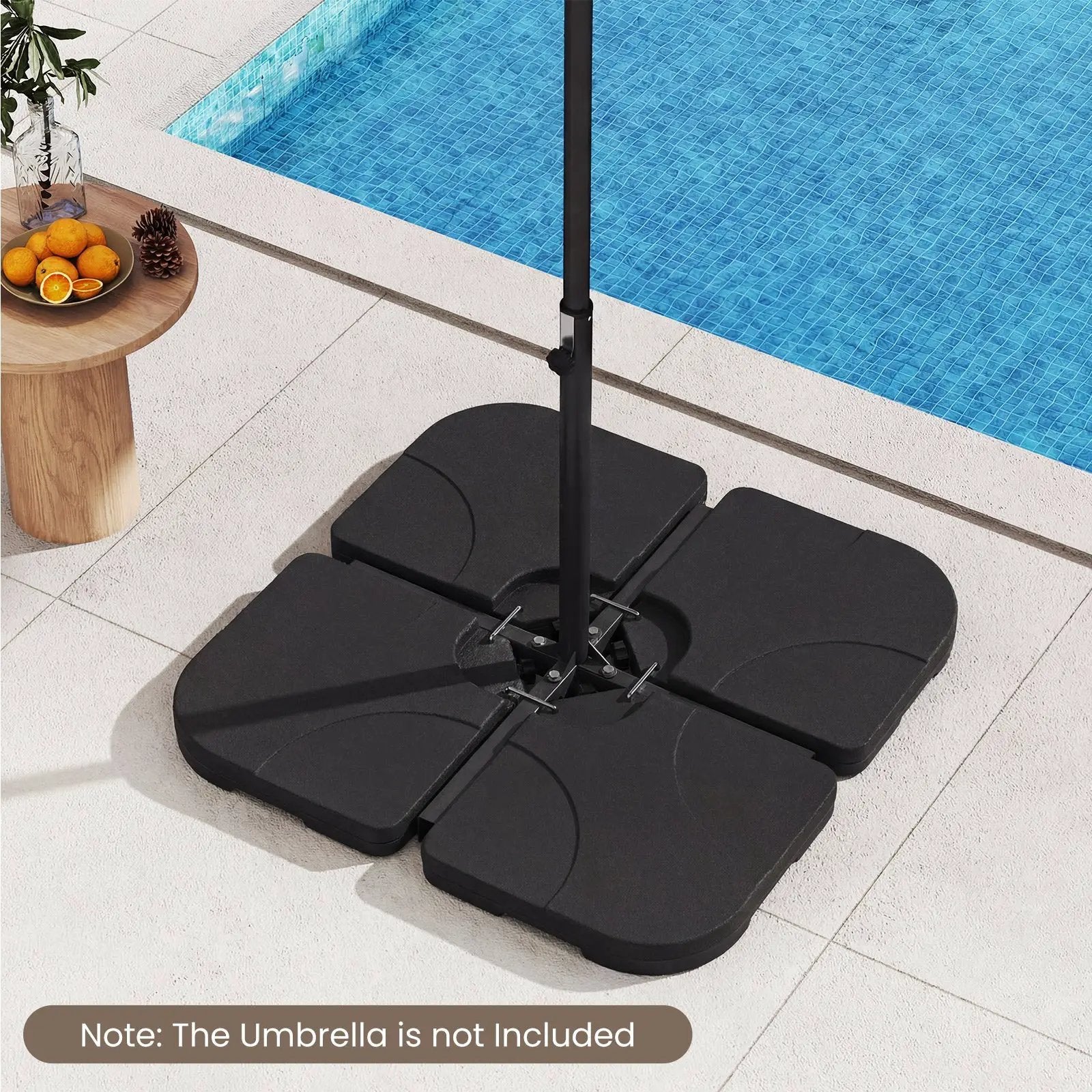 4-Piece Cantilever Offset Base 164 LBS Heavy-Duty Square with U-Locking Pins-Black by DirectDeals