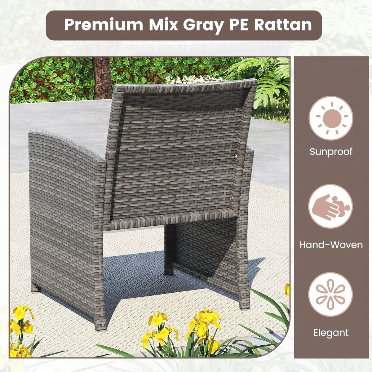 4 Piece Patio Conversation Set Rattan Chair Loveseat and Table Set, photo 30 of 40