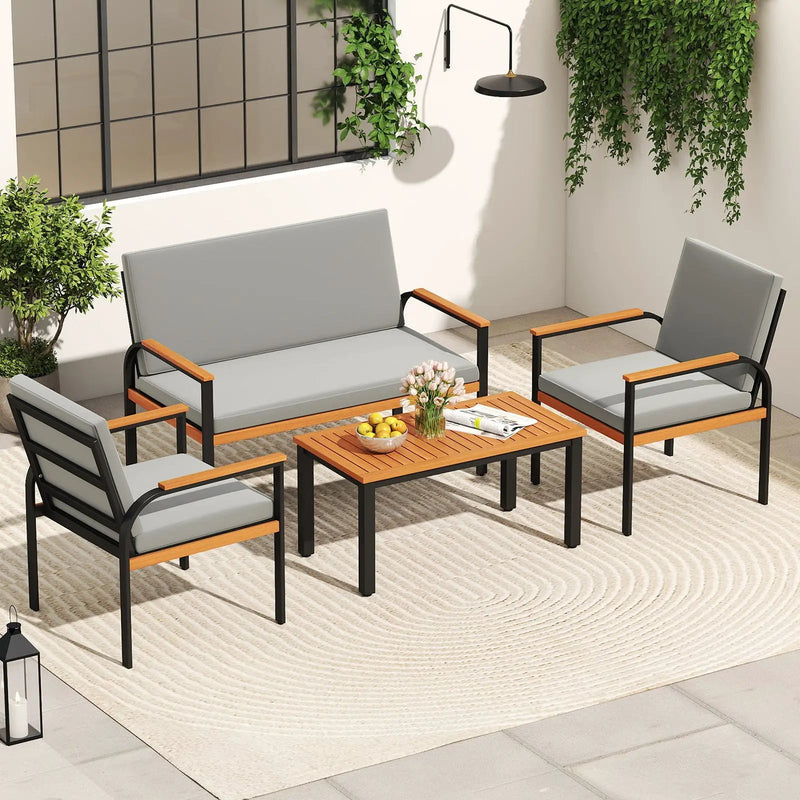 Rectangular Patio Storage Side Table with Aluminum Alloy Rods for Poolside by DirectDeals