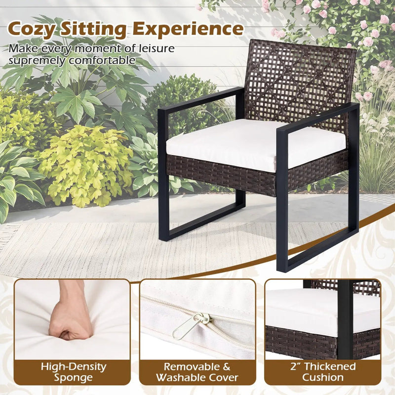 4-Piece Patio Conversation Set with Acacia Coffee Table by DirectDeals