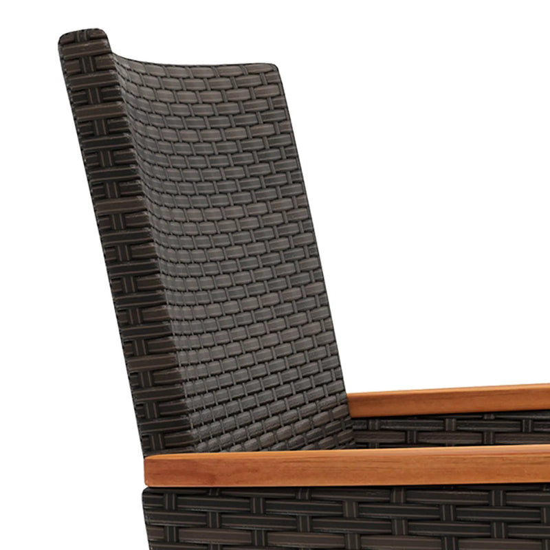 4 Piece Patio Wicker Sofa Set 2 Rattan Chairs and Loveseat with Table-Brown by DirectDeals