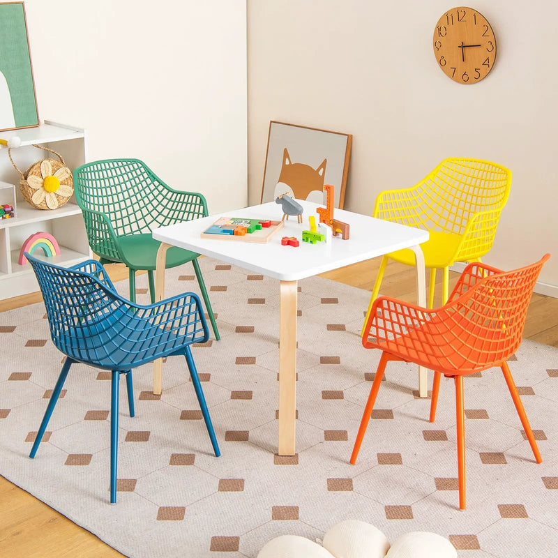 4 Pieces Kids Chairs with Curved Backrest and Ergonomic Armrests by DirectDeals