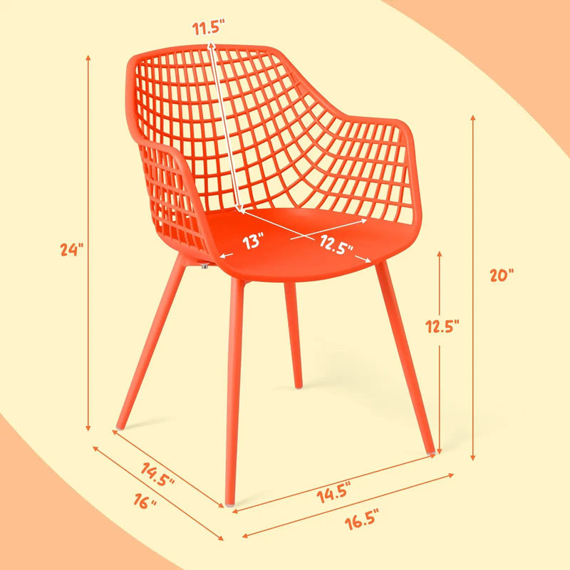 4 Pieces Kids Chairs with Curved Backrest and Ergonomic Armrests by DirectDeals