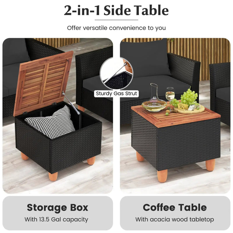 4-Piece Patio Conversation Set with Storage Coffee Table by DirectDeals