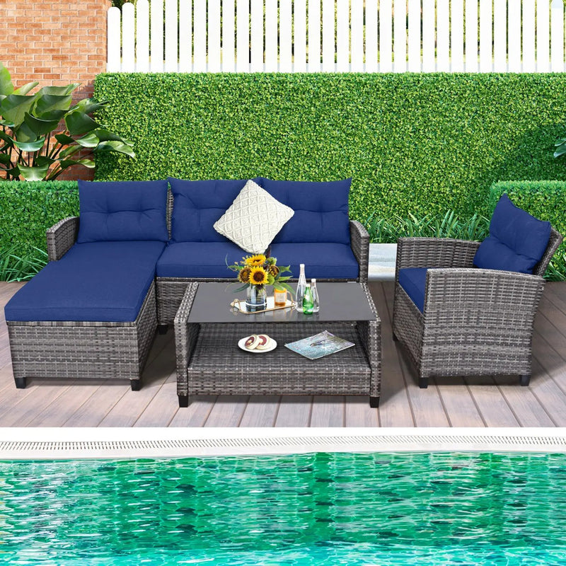 4-Piece Outdoor Sectional Sofa Set with Coffee Table by DirectDeals