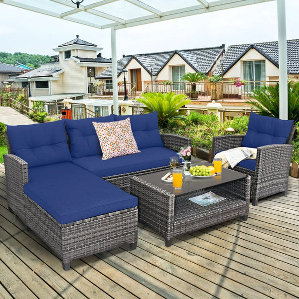 4-Piece Outdoor Sectional Sofa Set with Coffee Table, photo 2 of 8
