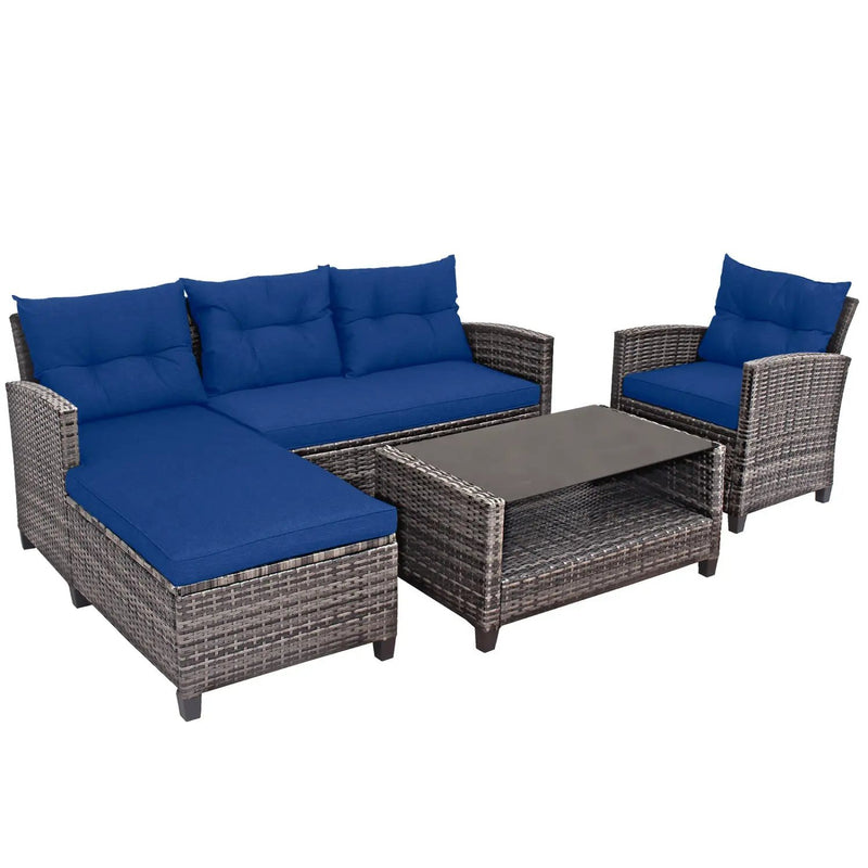 4-Piece Outdoor Sectional Sofa Set with Coffee Table by DirectDeals