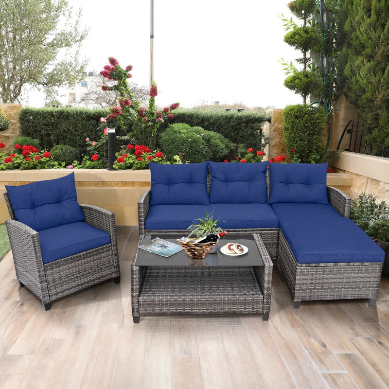 4-Piece Outdoor Sectional Sofa Set with Coffee Table by DirectDeals
