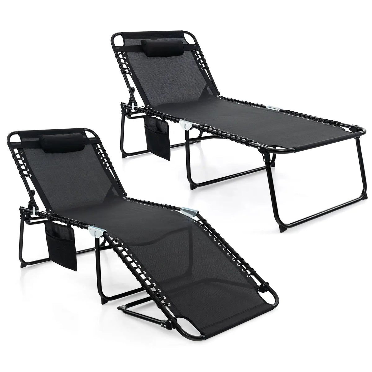 4 Position Folding Lounge Chaise with Adjustable Backrest and Footrest, photo 9 of 9