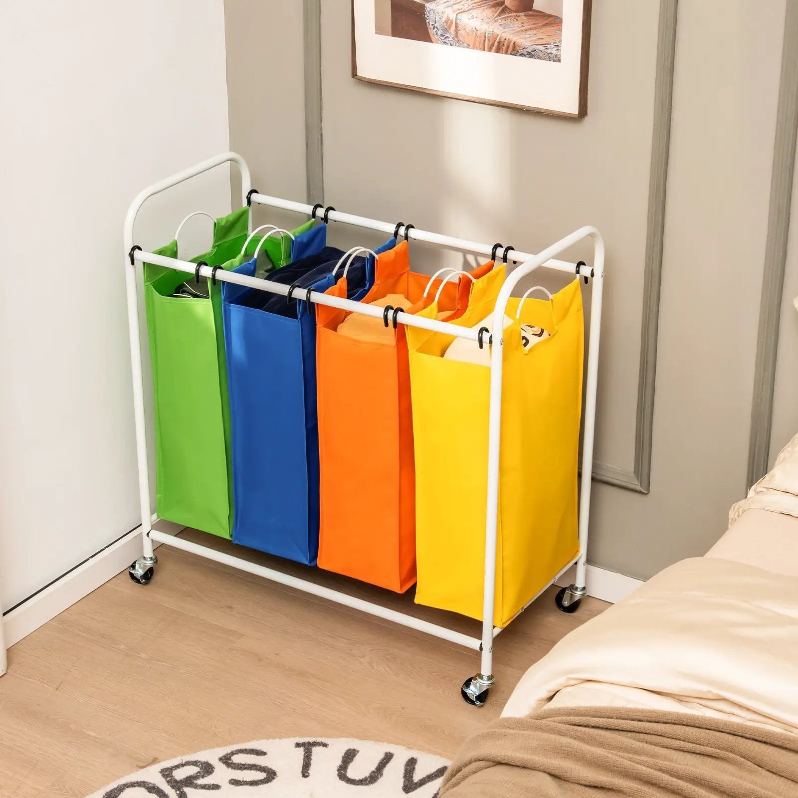 136L Large Capacity 4-Section Laundry Sorter by DirectDeals