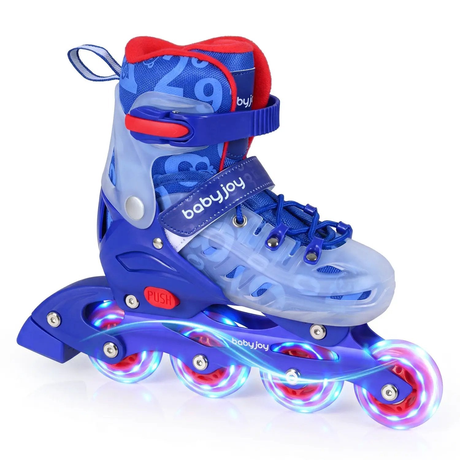 4-Size Adjustable Illuminating Kids Inline Skates with Light Up Wheels by DirectDeals