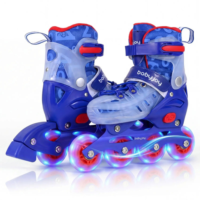 4-Size Adjustable Kids Inline Skates for Beginners Ages 5-7 by DirectDeals