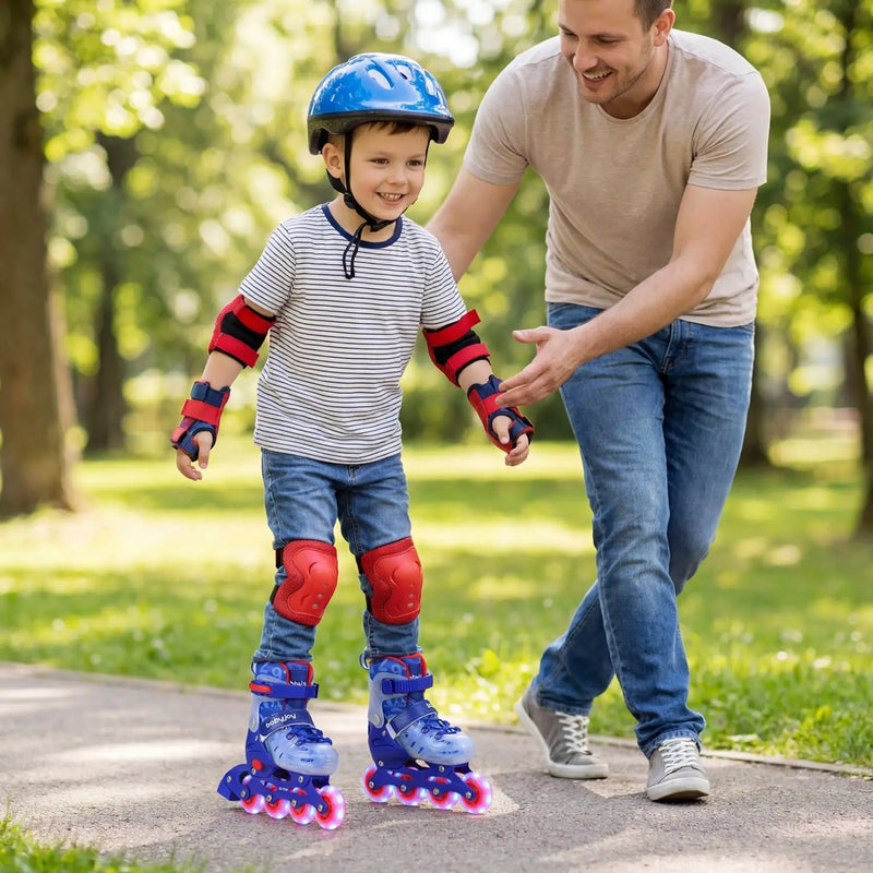 4-Size Adjustable Kids Inline Skates for Beginners Ages 5-7 by DirectDeals