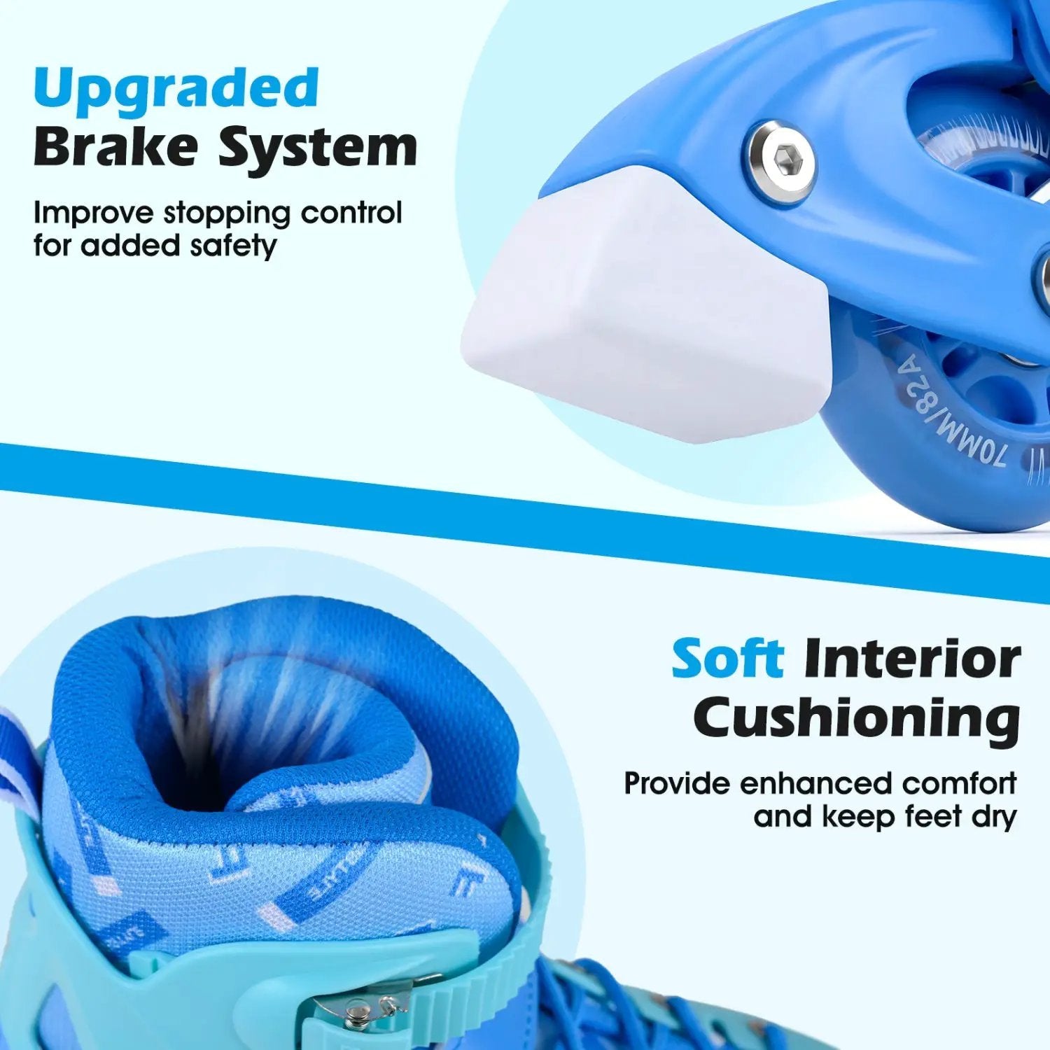 4-Size Adjustable Light-Up Inline Skates for Toddlers Ages 5-7 by DirectDeals