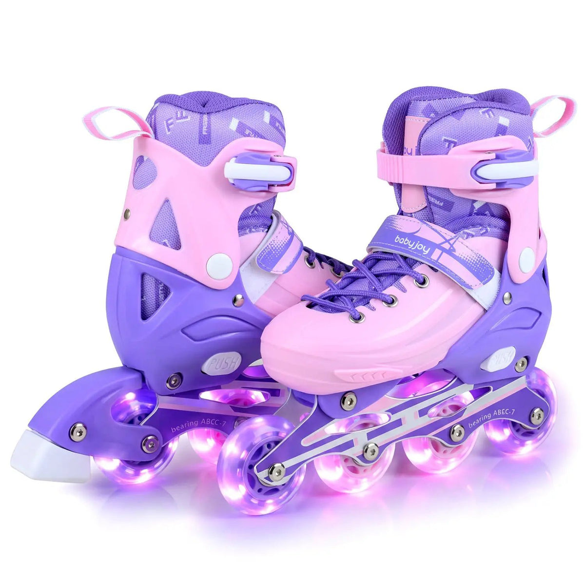 4-Size Adjustable Light-Up Inline Skates for Toddlers Ages 5-7, photo 2 of 32