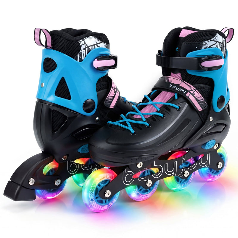 4-Size Adjustable Light-Up Kids Inline Skates for Kids Ages 7-9 by DirectDeals